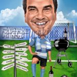 Retirement caricature gift for a man who like soccer